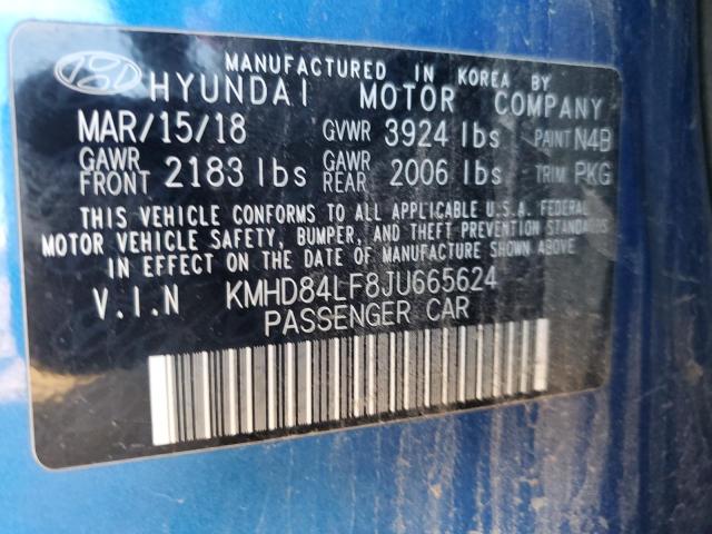 KMHD84LF8JU665624 - 2018 HYUNDAI ELANTRA SEL BLUE photo 13