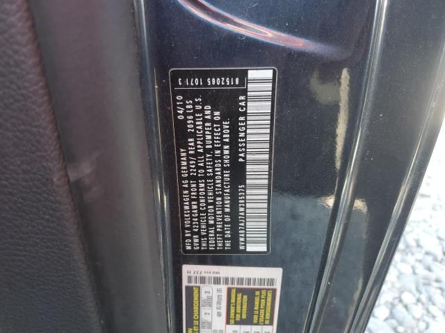 WVWAB7AJ7AW385375 - 2010 VOLKSWAGEN GOLF 灰色 照片 12