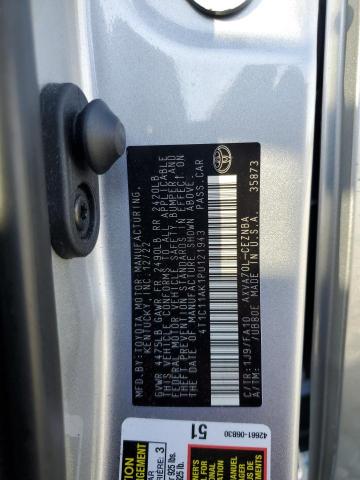 4T1C11AK1PU121943 - 2023 TOYOTA CAMRY LE SILVER photo 12