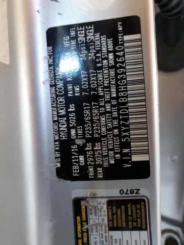 5XYZTDLB8HG392640 - 2017 HYUNDAI SANTA FE SPORT ვერცხლისფერი ფოტო 13