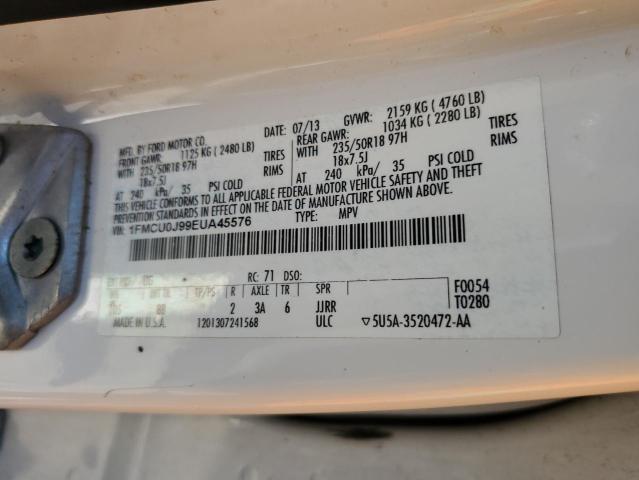 1FMCU0J99EUA45576 - 2014 FORD ESCAPE TITANIUM 白色 照片 13