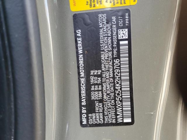 WMWXP5C54K2H29706 - 2019 MINI COOPER GREEN photo 12