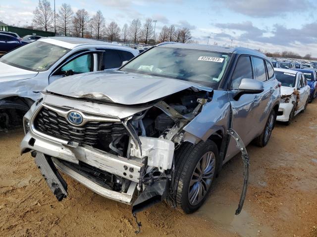 5TDEBRCH1MS034148 - 2021 TOYOTA HIGHLANDER HYBRID PLATINUM GRAY photo 1