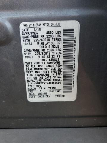 JN8AT2MT9JW466556 - 2018 NISSAN ROGUE S GRAY photo 13