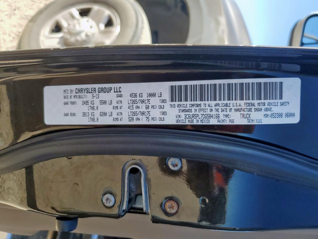 3C6UR5PL7DG584166 - 2013 RAM 2500 LONGHORN 棕色 照片 12
