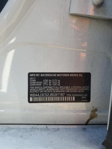 WBA4J3C52JBG91187 - 2018 BMW 430XI GRAN COUPE WHITE photo 12