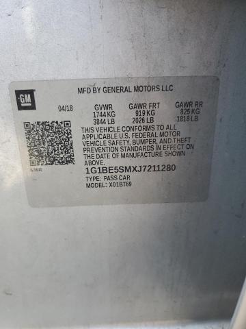 1G1BE5SMXJ7211280 - 2018 CHEVROLET CRUZE LT ვერცხლისფერი ფოტო 12