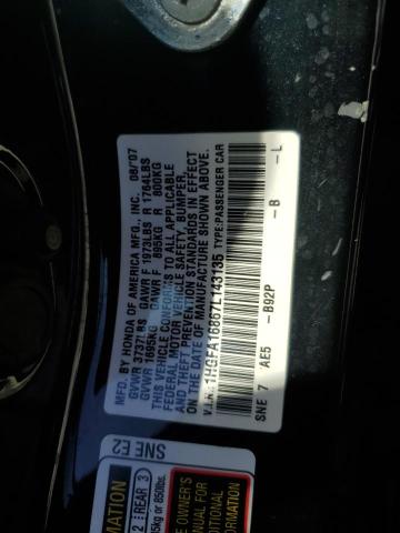 1HGFA16867L143135 - 2007 HONDA CIVIC EX BLACK photo 13