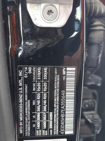 4JGDA5HB7EA355648 - 2014 MERCEDES-BENZ ML 350 4MATIC BLACK photo 13