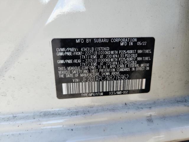 JF2GTAPC2N8276962 - 2022 SUBARU CROSSTREK PREMIUM Blanco foto 13