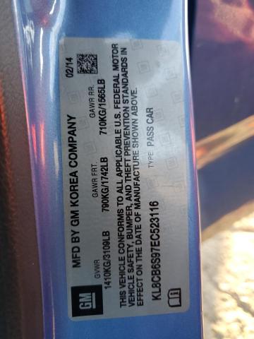 KL8CB6S97EC523116 - 2014 CHEVROLET SPARK LS Blau Foto 12