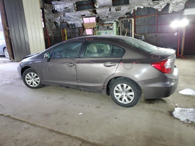 2HGFB2F59CH536711 - 2012 HONDA CIVIC LX GRAY photo 2