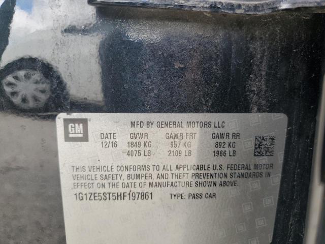 1G1ZE5ST5HF197861 - 2017 CHEVROLET MALIBU LT BLACK photo 12