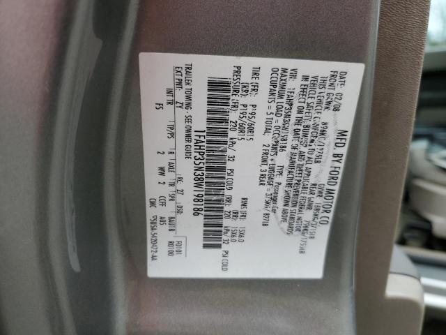 1FAHP35N38W198186 - 2008 FORD FOCUS SE GRAY photo 12