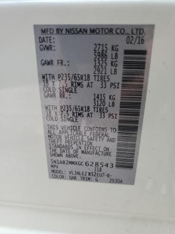 5N1AR2MMXGC628543 - 2016 NISSAN PATHFINDER S Blanc photo 13