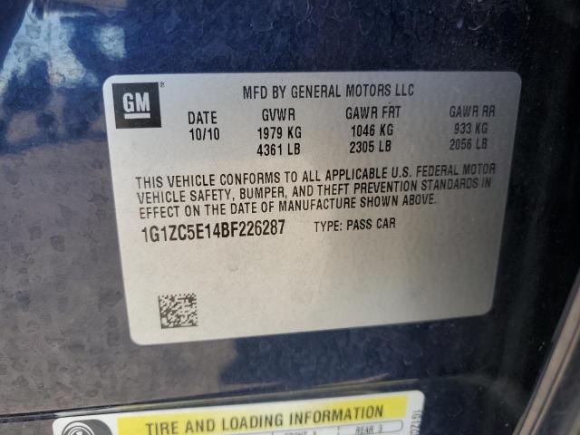 1G1ZC5E14BF226287 - 2011 CHEVROLET MALIBU 1LT BLUE photo 12