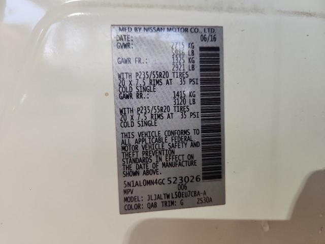 5N1AL0MN4GC523026 - 2016 INFINITI QX60 Ağ foto 14