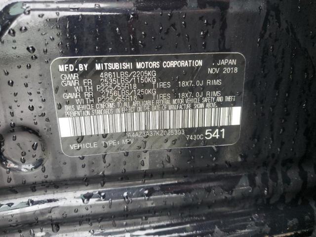 JA4AZ3A37KZ025393 - 2019 MITSUBISHI OUTLANDER SE Սև լուսանկար 13