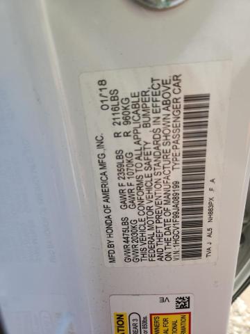 1HGCV1F99JA089199 - 2018 HONDA ACCORD TOURING თეთრი ფოტო 12