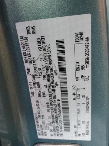 1FMCU0F75DUA98619 - 2013 FORD ESCAPE S GREEN photo 13