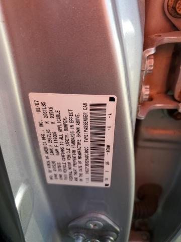 1HGCP36828A003920 - 2008 HONDA ACCORD EXL ვერცხლისფერი ფოტო 12