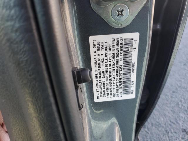 19XFB2F58DE274353 - 2013 HONDA CIVIC LX GRAY photo 12