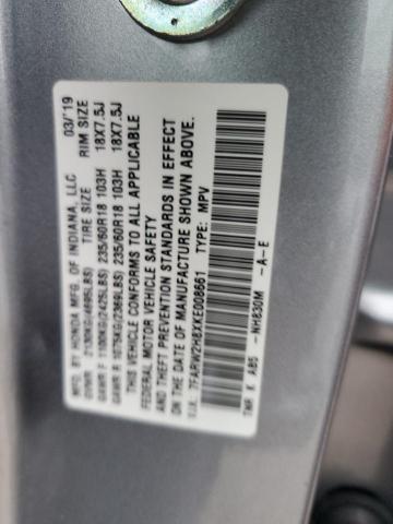 7FARW2H8XKE008661 - 2019 HONDA CR-V EXL SILVER photo 12