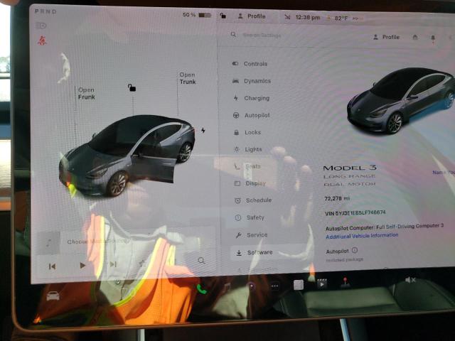 5YJ3E1EB5LF746674 - 2020 TESLA MODEL 3 ნაცრისფერი ფოტო 9