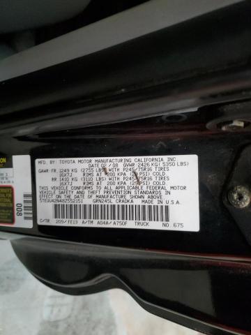 5TEUU42N48Z552151 - 2008 TOYOTA TACOMA ACCESS CAB შავი ფოტო 12