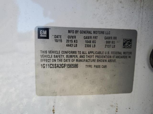 1G11C5SA2GF156586 - 2016 CHEVROLET MALIBU LIM LT 白色 照片 13