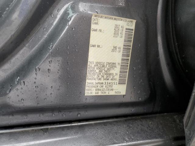 1N4AL3APXHN334551 - 2017 NISSAN ALTIMA 2.5 ნაცრისფერი ფოტო 12