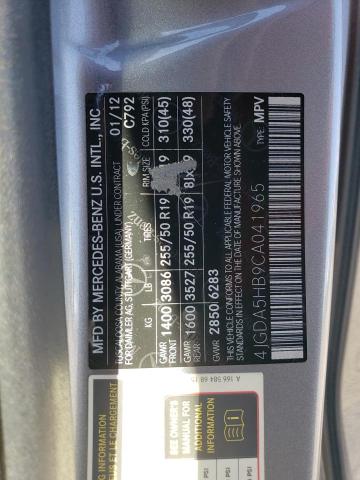 4JGDA5HB9CA041965 - 2012 MERCEDES-BENZ ML 350 4MATIC SILVER photo 13