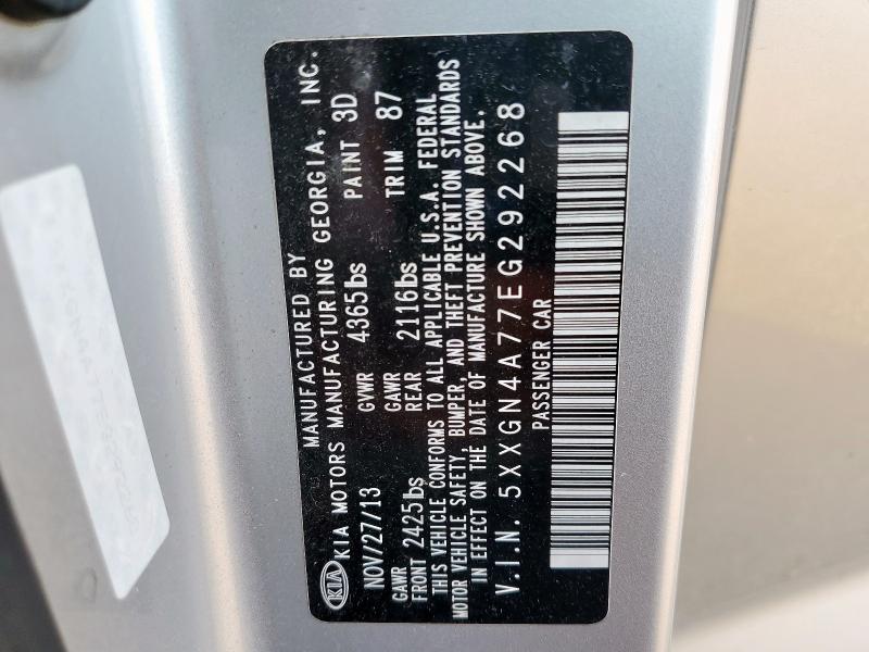 5XXGN4A77EG292268 - 2014 KIA OPTIMA EX SILVER photo 13