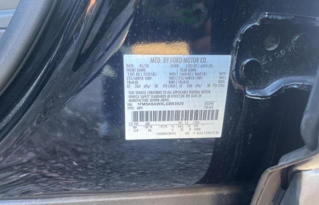 1FM5K8AWXLGB83920 - 2020 FORD EXPLORER POLICE INTERCEPTOR İki rəngli foto 10