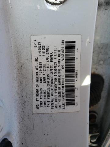 1HGCR2F34FA055913 - 2015 HONDA ACCORD LX WHITE photo 12