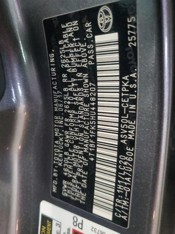 4T1BF1FK5HU448207 - 2017 TOYOTA CAMRY LE ნაცრისფერი ფოტო 13