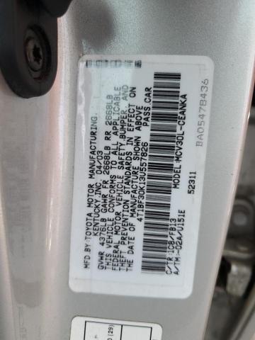 4T1BF30K13U557826 - 2003 TOYOTA CAMRY LE SILVER photo 12