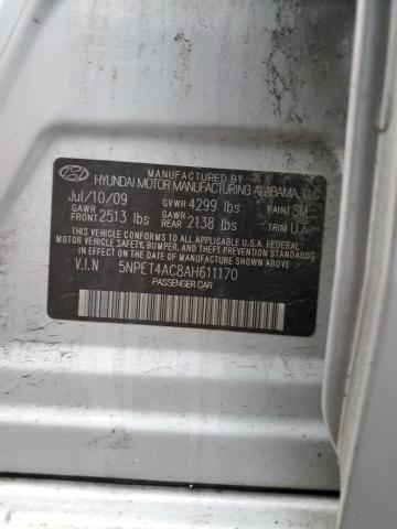 5NPET4AC8AH611170 - 2010 HYUNDAI SONATA GLS SILVER photo 13