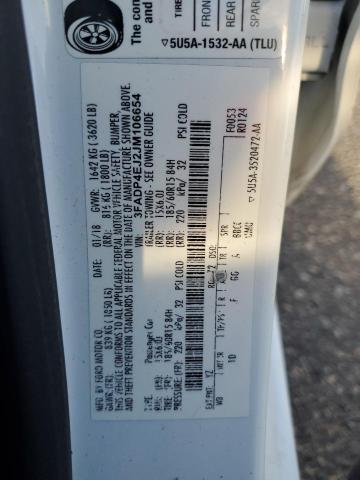 3FADP4EJ2JM106654 - 2018 FORD FIESTA SE Blanc photo 12