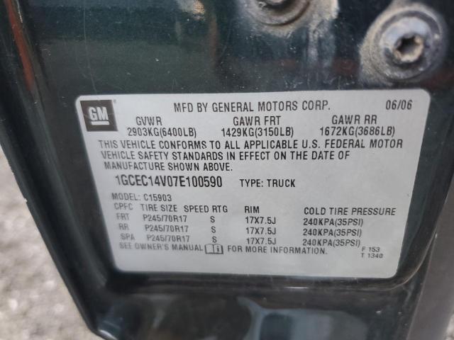 1GCEC14V07E100590 - 2007 CHEVROLET SILVERADO C1500 CLASSIC GREEN photo 12