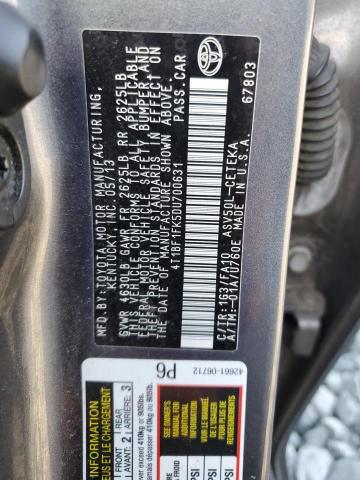 4T1BF1FK5DU700631 - 2013 TOYOTA CAMRY L GRAY photo 13