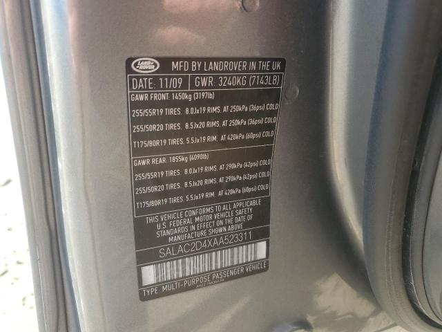 SALAC2D4XAA523311 - 2010 LAND ROVER LR4 Серый фото 13