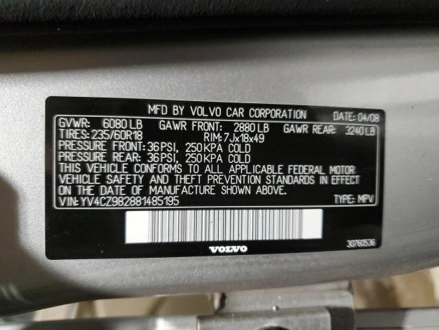 YV4CZ982881485195 - 2008 VOLVO XC90 3.2 SILVER photo 12