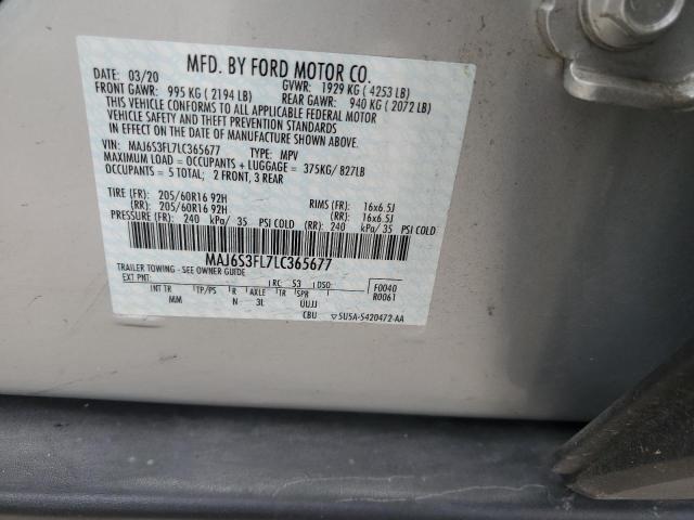 MAJ6S3FL7LC365677 - 2020 FORD ECOSPORT S 银色 照片 13