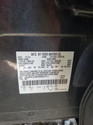 2FMPK3G99GBB83711 - 2016 FORD EDGE SE GRAY photo 13