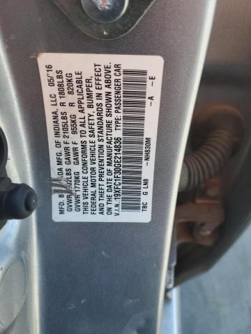 19XFC1F30GE214836 - 2016 HONDA CIVIC EX Gümüş foto 13