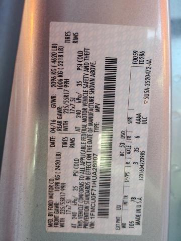 1FMCU0F71HUA28007 - 2017 FORD ESCAPE S GRAY photo 13