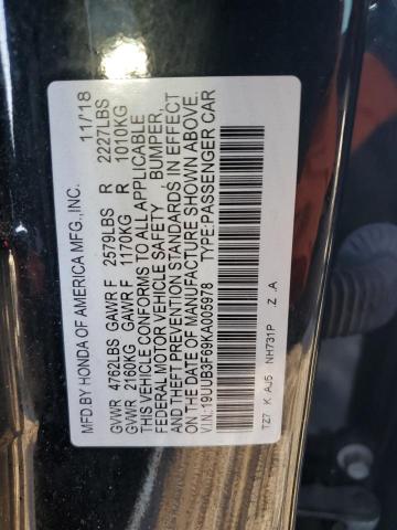 19UUB3F69KA005978 - 2019 ACURA TLX TECHNOLOGY Negro foto 12