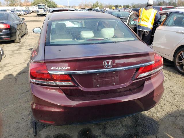 2HGFB2F56EH504592 - 2014 HONDA CIVIC LX BURGUNDY photo 6