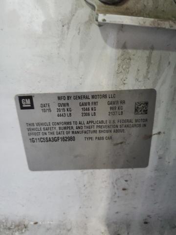 1G11C5SA3GF162980 - 2016 CHEVROLET MALIBU LIM LT 白色 照片 12